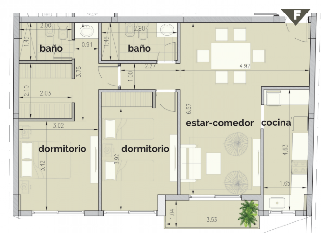Departamento de 2 dormitorios en calle 20 de Febrero y 12 de Octubre [SER DUEÑO]
